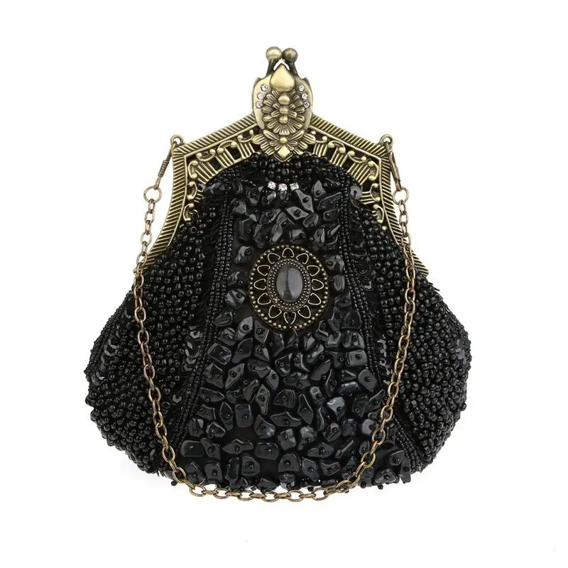 Изысканная вечерняя сумка Bling, со стразами и кристаллами, винтажные бусинки блестки, Свадебные вечерние сумки, Высококачественная женская сумка для макияжа