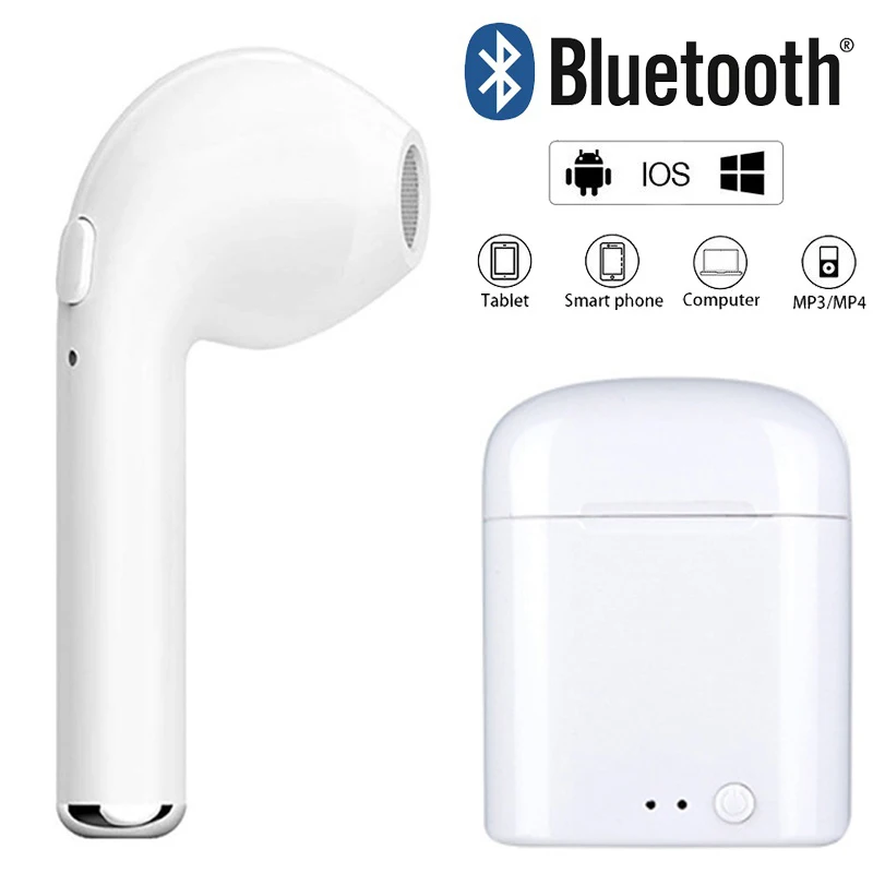 50 шт. i7s мини TWS Беспроводные наушники с зарядным устройством Handsfree Mic для bluetooth