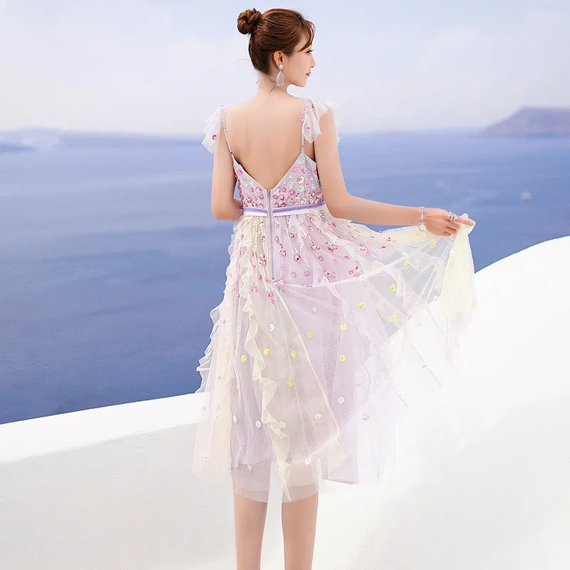 2019 Boho роскошное подиумное Радужное Полосатое миди платье на бретелях женское