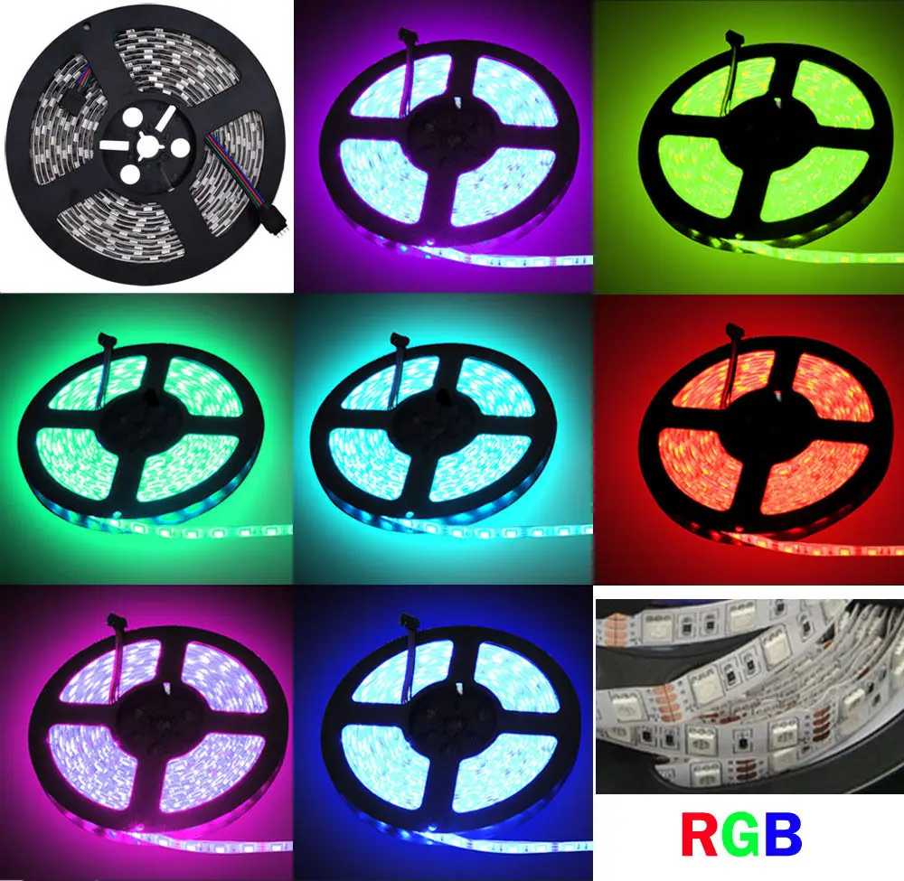 5 М SMD 5050 RGB Гибкие СВЕТОДИОДНЫЕ Полосы Света Комплект 300 Светодиодов 60