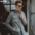 Куртка мужская из натуральной кожи, мотоциклетная куртка серого цвета, для зимы