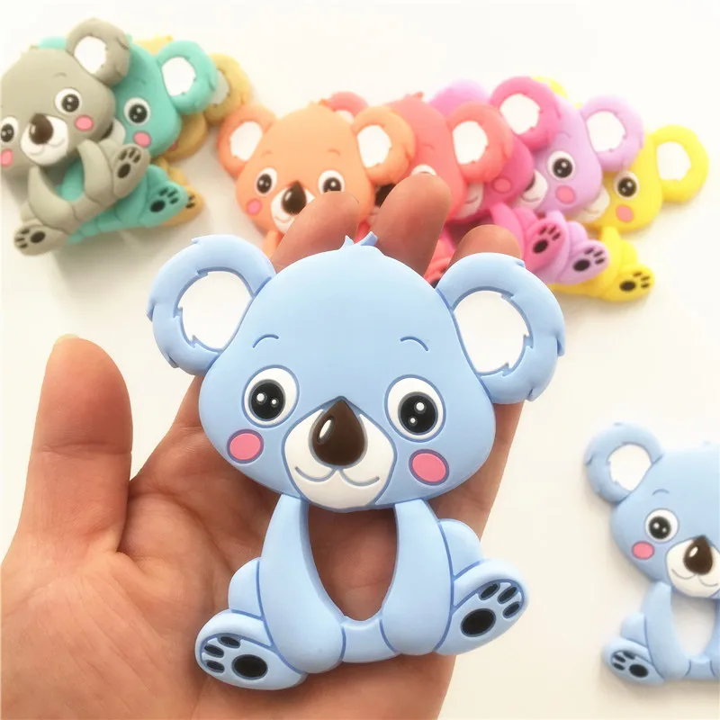 Chenkai 10 шт. без БФА силиконовый Прорезыватель для зубов Koala DIY детское кольцо соски