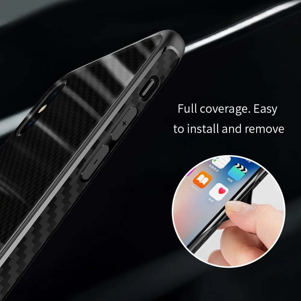 NILLKIN Tempered Plaid Case For iPhone X Full Cover Protection 2.5D Glass &amp Soft TPU Frame 2in1 Phone for x | Мобильные телефоны
