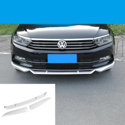 Белый ABS яркий черный Передний бампер передний спойлер для Passat B8 автомобильный Стайлинг Европейская версия - Цвет: Белый