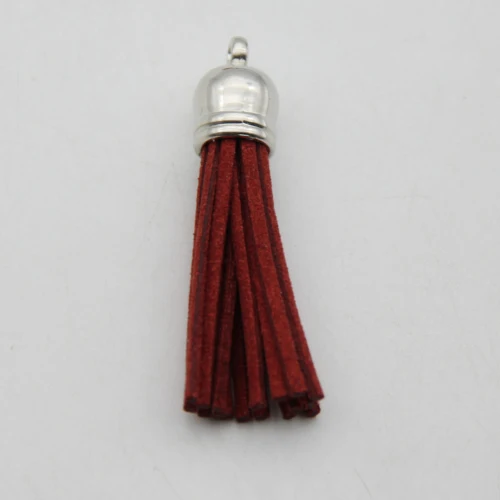 Deep Red as Photo 10 шт. 55 мм винтажные серебряные бахрома кожа кисточки для DIY ювелирных изделий серьги аксессуары брелок Мобильный телефон ремни кулон - Цвет: Deep Red as Photo