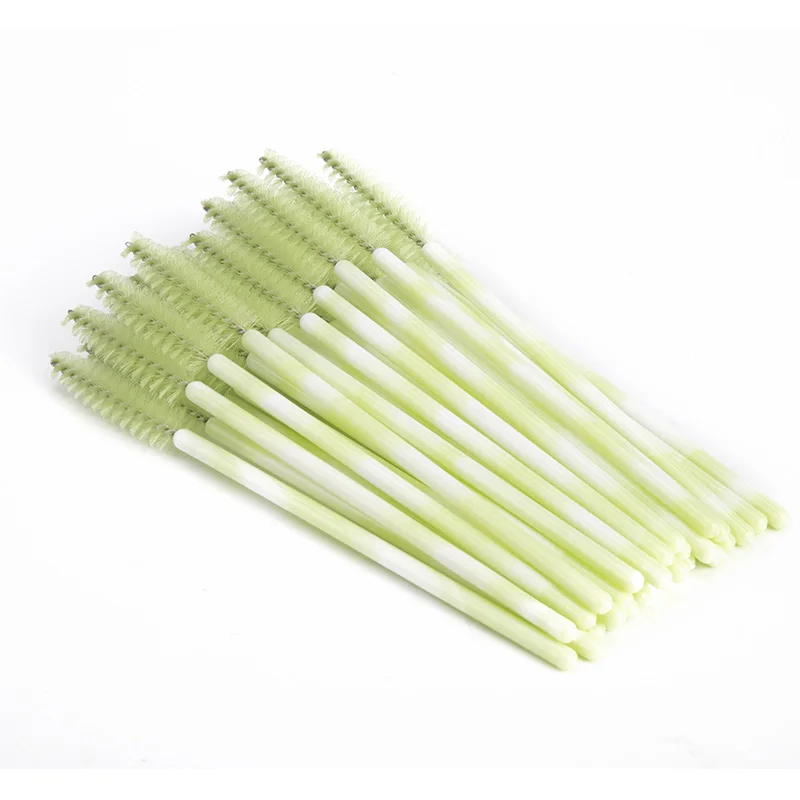 Green Zwellbe 50 шт. ресницы макияж щеточки Одноразовые Тушь для ресниц палочки для бровей аппликатор ресницы для наращивания косметические наборы инструментов для макияжа - Цвет: Green