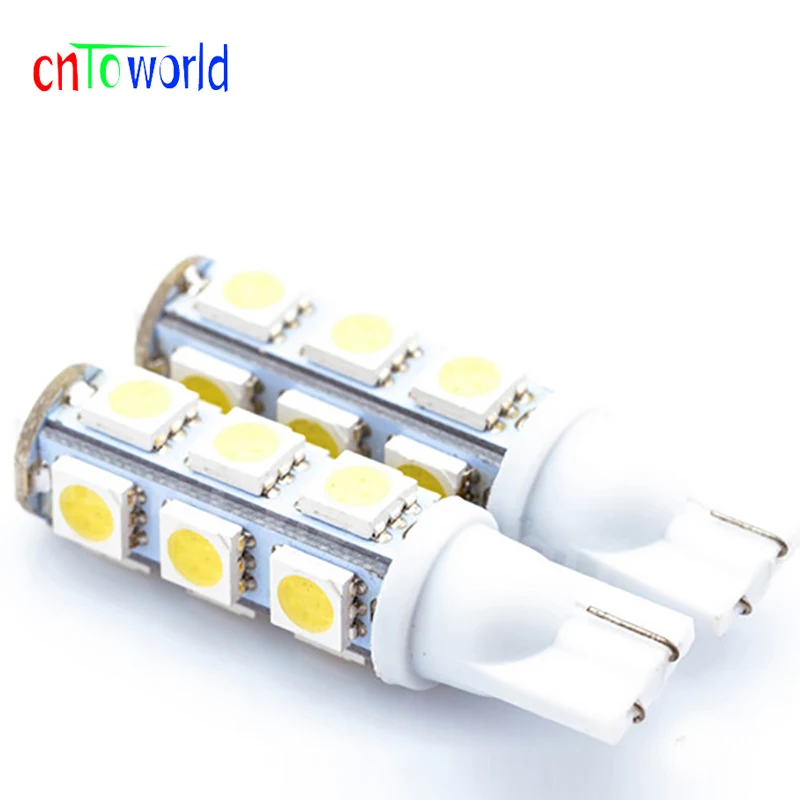 100x12V 24V T10 LED W5W 5050 13 SMD 192 168 белый красный синий светодиод Освещение номерного знака