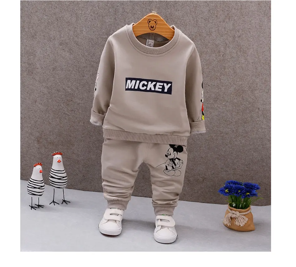 Autumn Boys Clothing Sets Mickey Baby Children Fashion Cotton Sweatershirt T Shirt and Pants Suits Kids Clothes Costume |