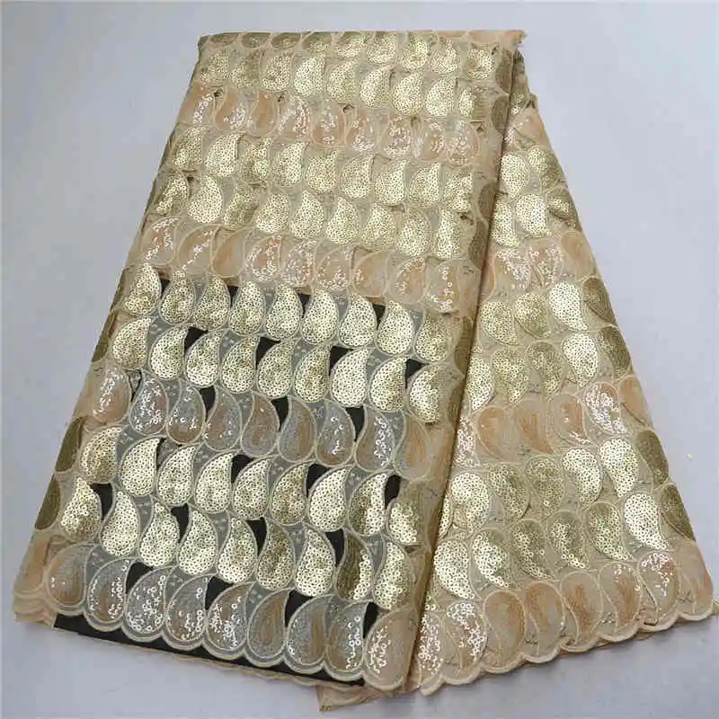 2019 очень популярная кремовая ткань французского тюля кружевная с блестками