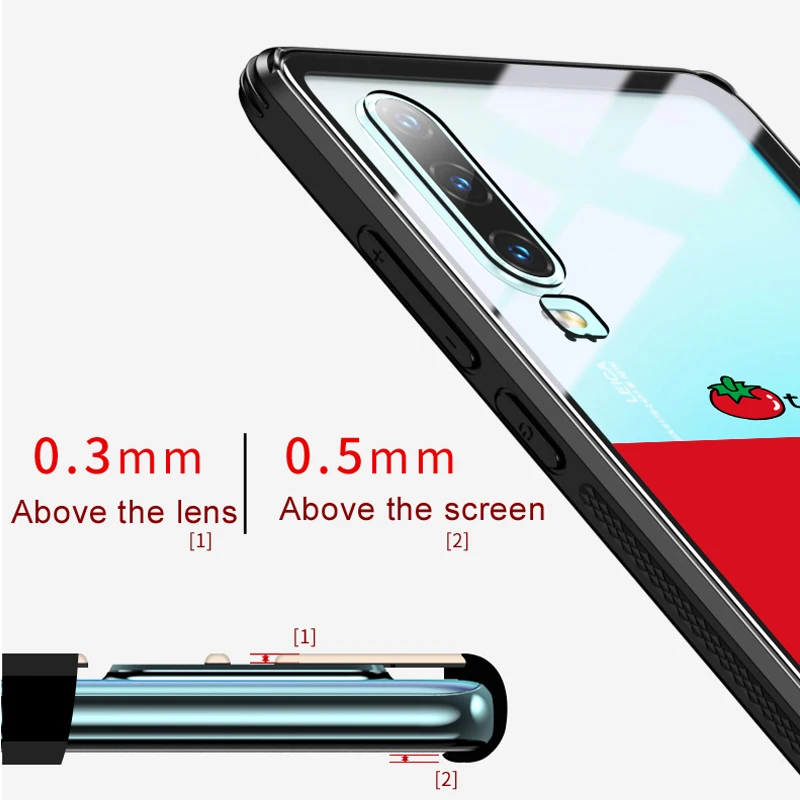Для huawei p30 P30 Pro стеклянный чехол роскошный модный закаленный милый мультяшный прозрачный стеклянный силиконовый каркас жесткий чехол для huawei p30 pro