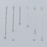 2pcslot 100 925 sterling silver earring line connector chains 3cm 4cm 5cm length dangle ear extension chains diy jewelry make