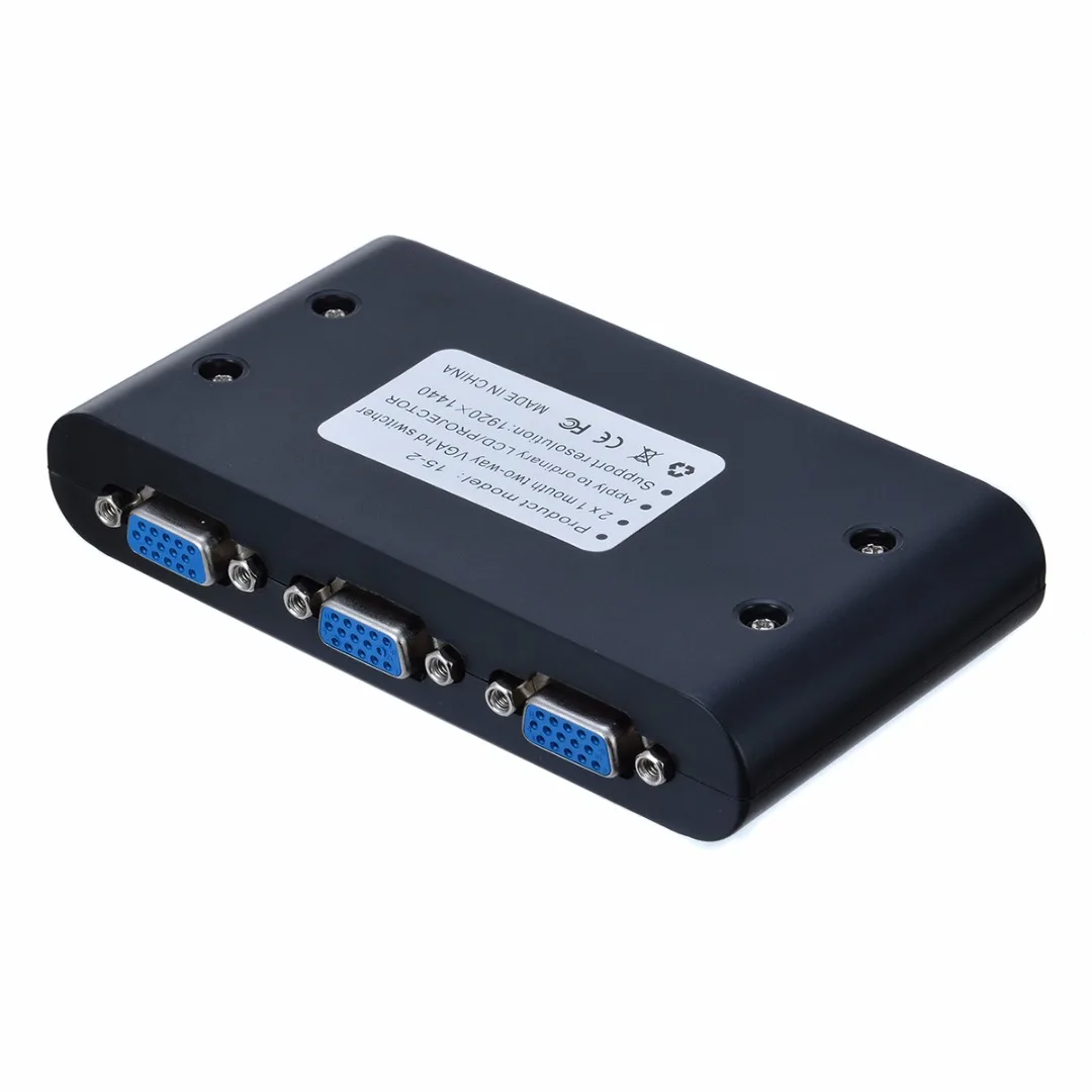 Mayitr мини 2 порта VGA селектор коробка 2 в 1 из VGA/SVGA ручной переключатель для ЖК-ПК