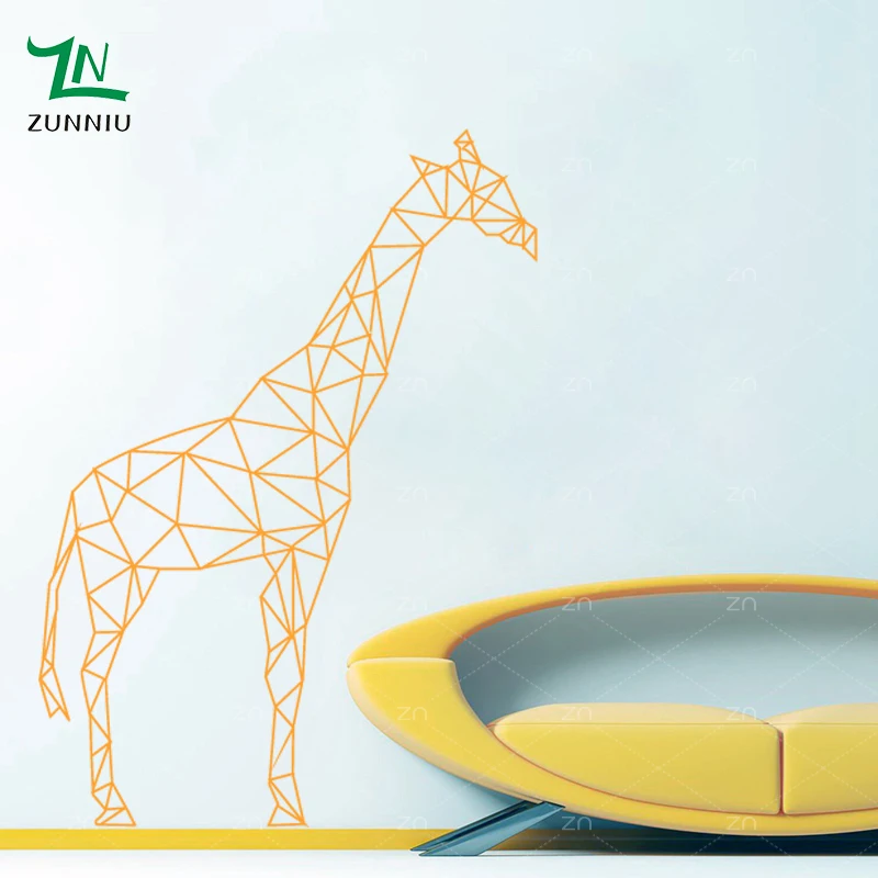 C090 геометрические наклейки на стену в форме жирафа для домашнего декора