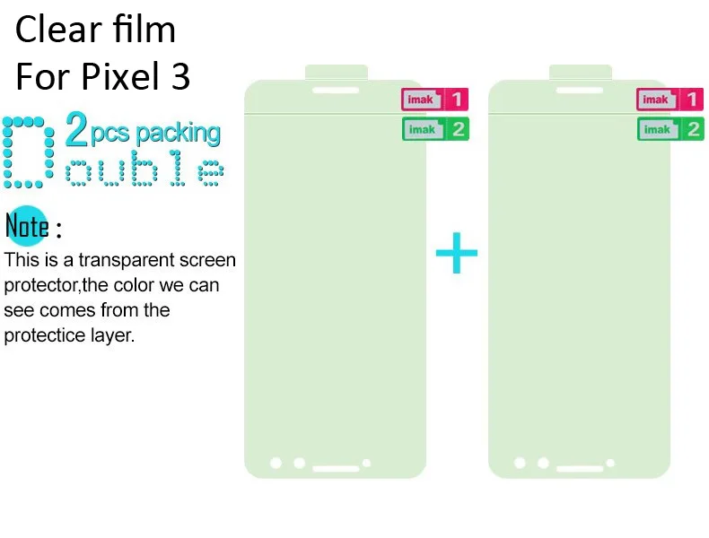 Imak Гидрогелевая пленка 3 III для Google Pixel 3a XL задняя Передняя Задняя Защитная Прозрачная Олеофобная пленка