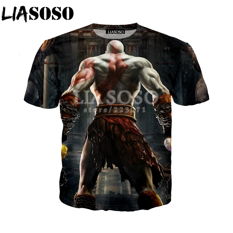 LIASOSO летняя модная толстовка с коротким рукавом и 3D принтом мужская женская