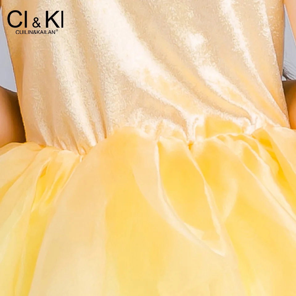 CuilinKailan dress Cosplay Costume Custom Kids Princess Sequined Cotton Baby Girls Vestidos Children christmas moana elsa | Детская