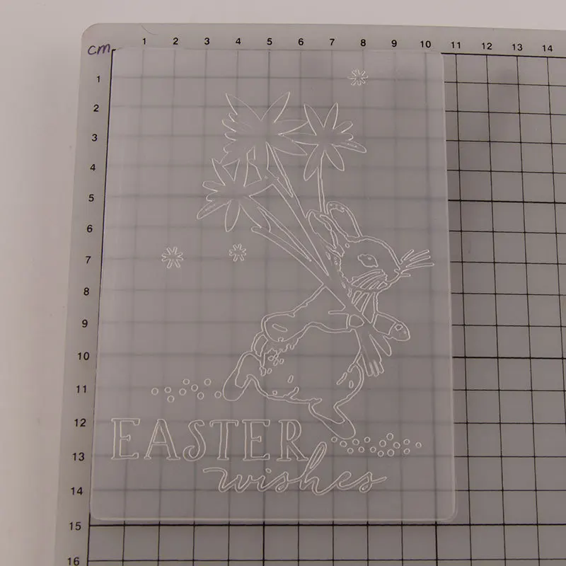 4x6&quot Easter Wishes Rabbit Embossing folders Plastic Folder For Scrapbooking DIY Photo Album Card EM082 | Дом и сад