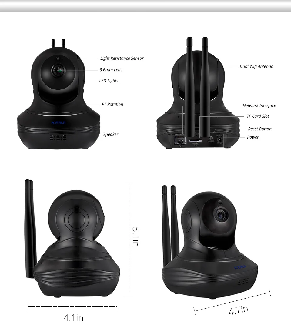 PTZ Full HD 1080P беспроводная Wi-Fi ip-камера с управлением через приложение, камера видеонаблюдения в помещении, двухстороннее аудио ночное видение