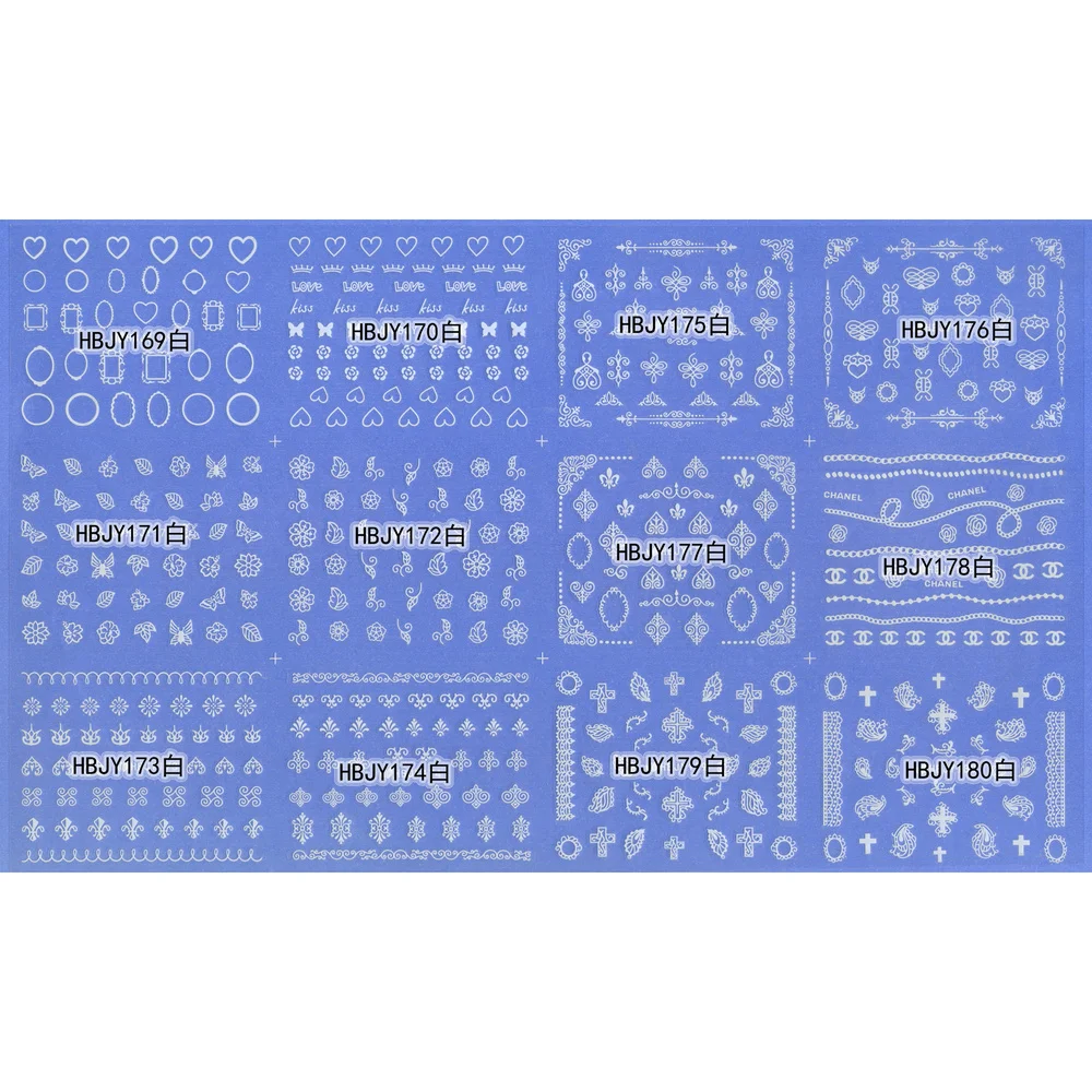Самоклеящиеся 3D Наклейки для дизайна ногтей 12 листов|sheets nail art|nail artsticker decal |