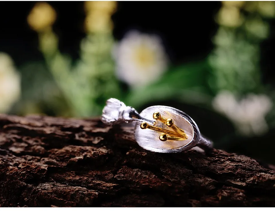Lotus Fun, настоящее 925 пробы, серебряное кольцо с птицей, натуральный креативный дизайн, хорошее ювелирное изделие, регулируемые кольца с колибри для женщин, бижутерия