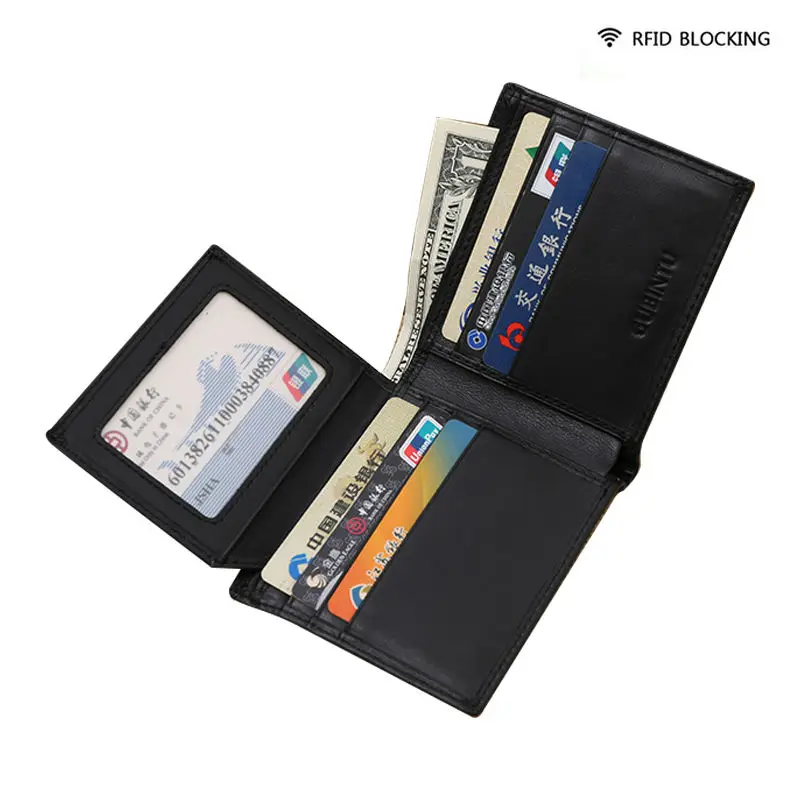 Genuine Leather Men Purse RFID Blocking Credit Card Holder Antitheft Scanning Male Short Wallet Money Bag | Багаж и сумки