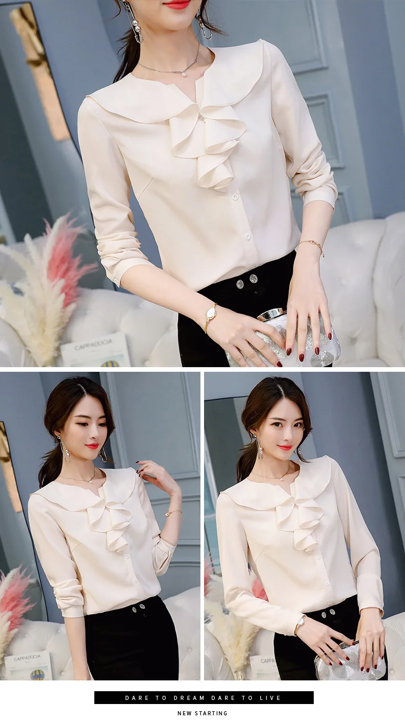 New Women's Blouse Spring Autumn Shirt Summer Fashion Long Sleeve Shirts Plus Size Womens Tops Elegant Blouses Ladies Top
