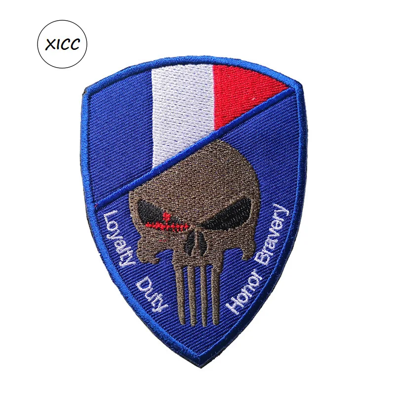 XICC военные нашивки на липучке с черепом войны 3D вышитый Национальный флаг