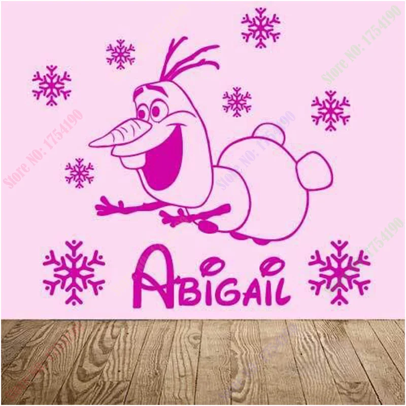 Бесплатная доставка персонализированные виниловые наклейки на стену Олафа