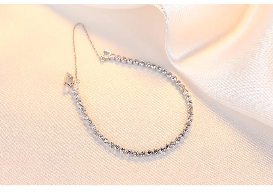 CJZBGJJE00138S925 Sterling Silver Bracelet with AAA Zircon Korean Exquisite Women's Jewelry | Украшения и аксессуары