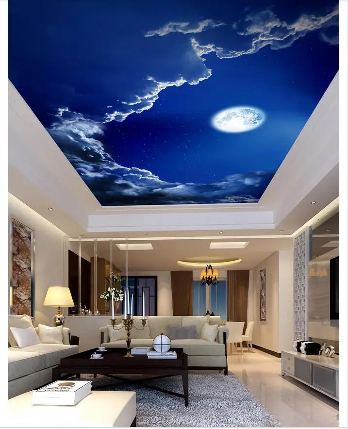 Настенные 3D обои на заказ стильные фрески с рисунком потолка романтическое