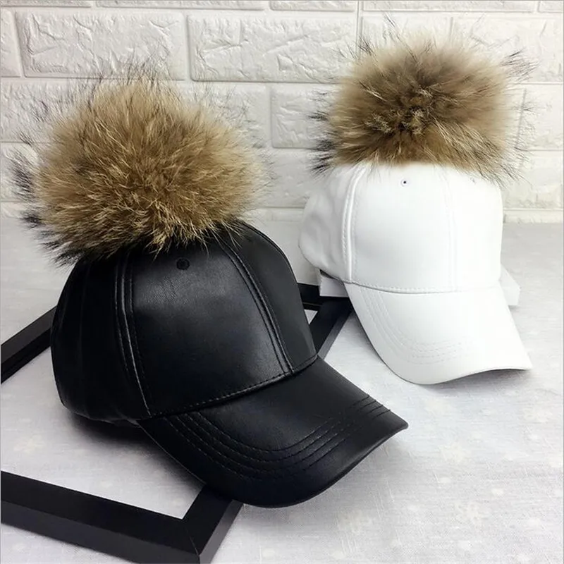 Pom Snapback Женская бейсболка из искусственной кожи snapback Шапки шляпы кости плоским