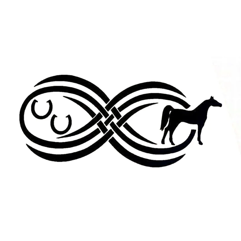 15,5 см * 7 см Арабская Этническая лошадь, бесконечность, виниловая фотография, черная/Серебряная Фотография