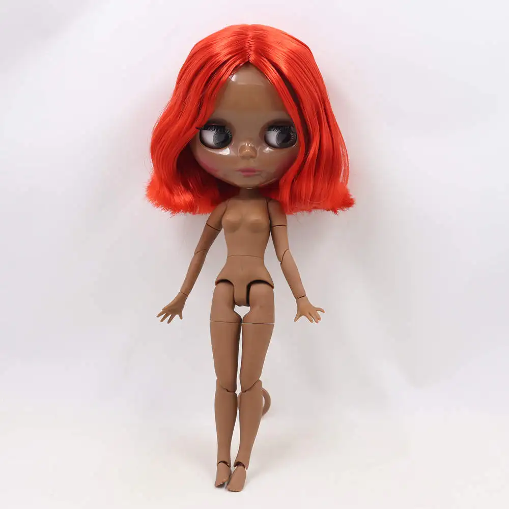 Кукла Blyth ICY DBS суперчерная темная кожа тон 30 см Страстные красные короткие волосы