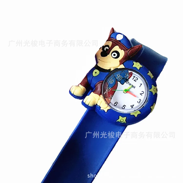 Wang Wang Blue Детские часы 3d мультфильм игрушки прекрасный подарок аниме потрепанные наручные часы Аниме потрепанные часы силиконовый ремешок Детские Кварцевые часы - Цвет: Wang Wang Blue