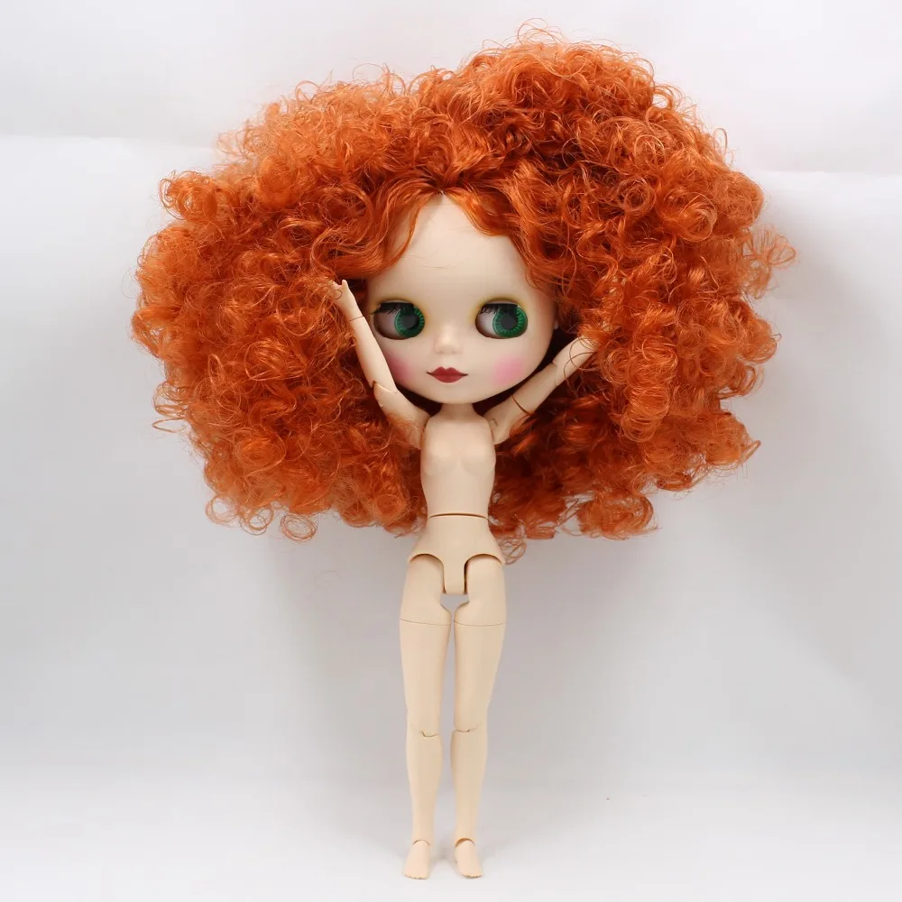 Ледяной DBS Blyth кукольные-коричные вьющиеся волосы шарнирное тело матовая лицевая