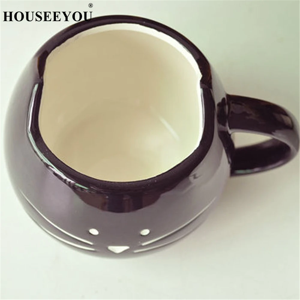 Кофейная чашка HOUSEEYOU с изображением черного кота животного молока керамическая