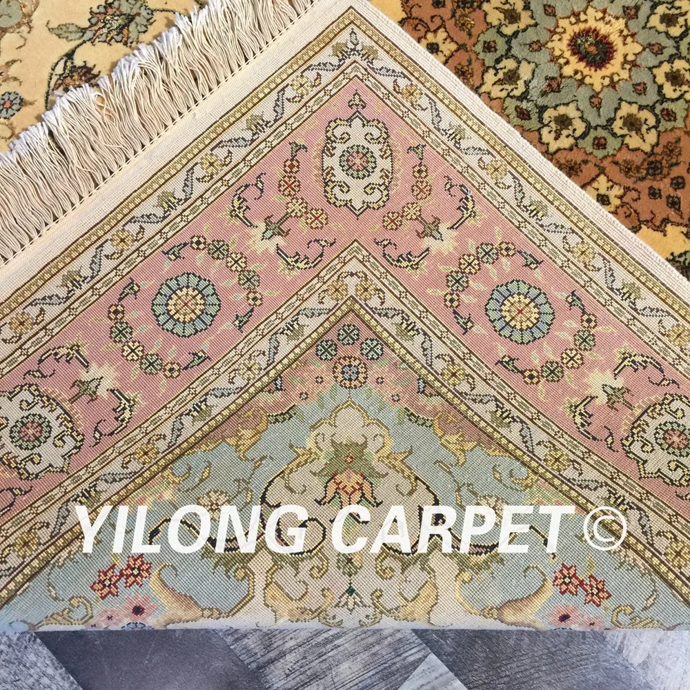 Yilong 4 'x 6' Ручная работа антикварный персидский шерстяной шелковый ковер