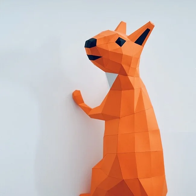 Модель 3D из бумаги в виде белки домашний декор украшение для стен пазлы