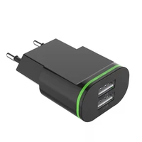 eu plug 2 ports led light usb charger 5v 2a wall adapter mobile phone micro data charging for iphone ipad samsung 4 8