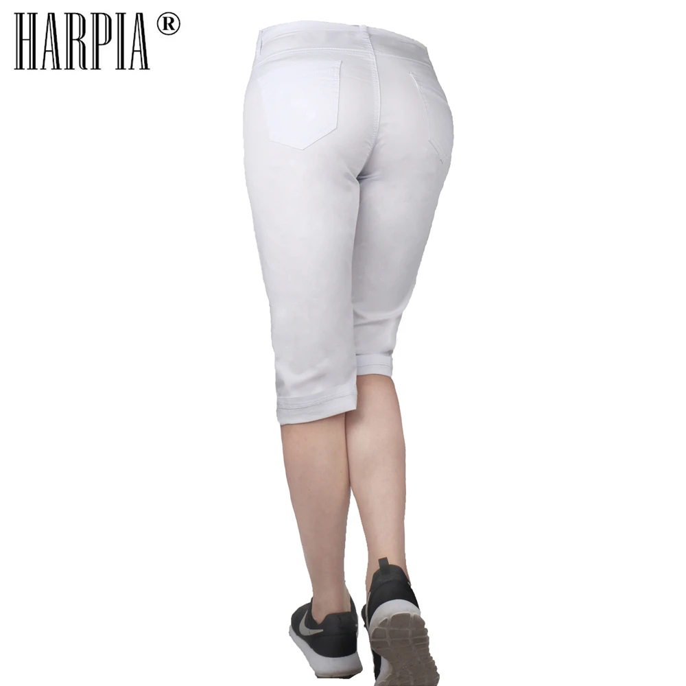 Harpia новинка большие размеры классические белые до колена женские штаны
