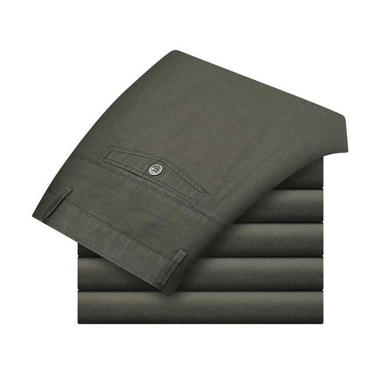 dark khaki Костюм брюки мужские деловые Брюки Офисные повседневные брюки мужские классические брюки pantalones hombre TJWLKJ - Цвет: dark khaki