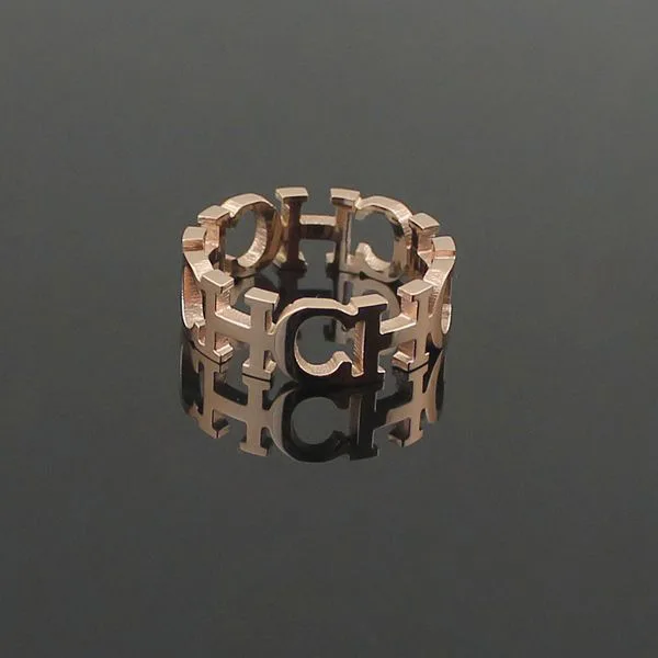 2 шт./партия кольцо из нержавеющей стали с надписью ch|letter ring|ring ringch ring |