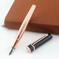 writing stationery supplies diamond pen rose gold clip fountain pen with 0 5mm nib metal ink pens