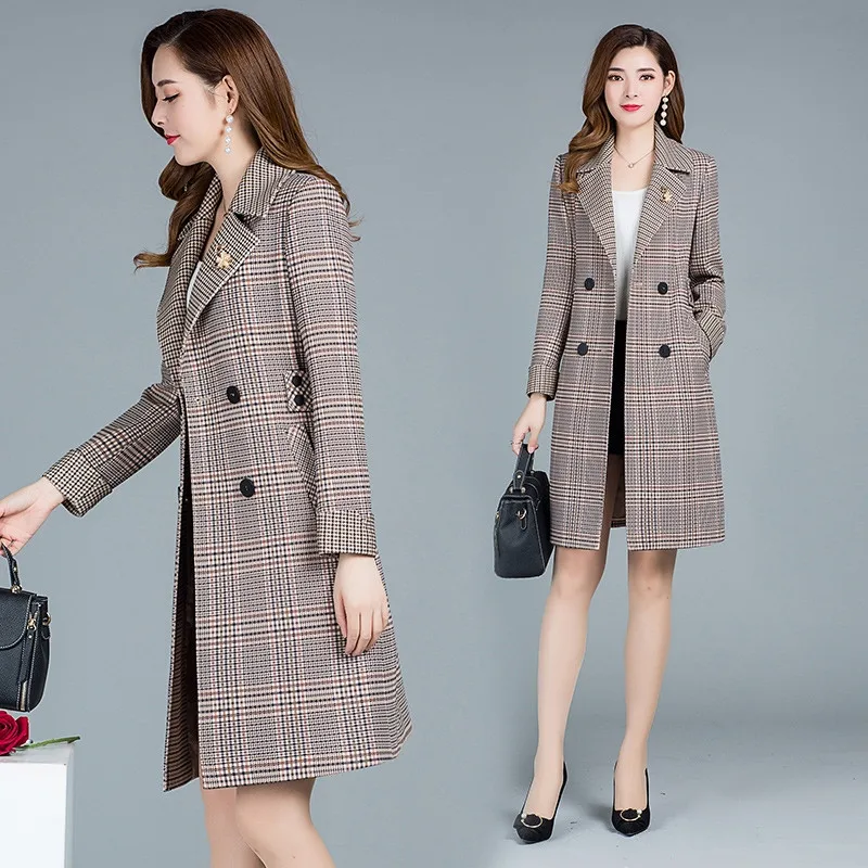 Осенняя женская верхняя одежда новинка 2018 Женская ветровка средней длины с