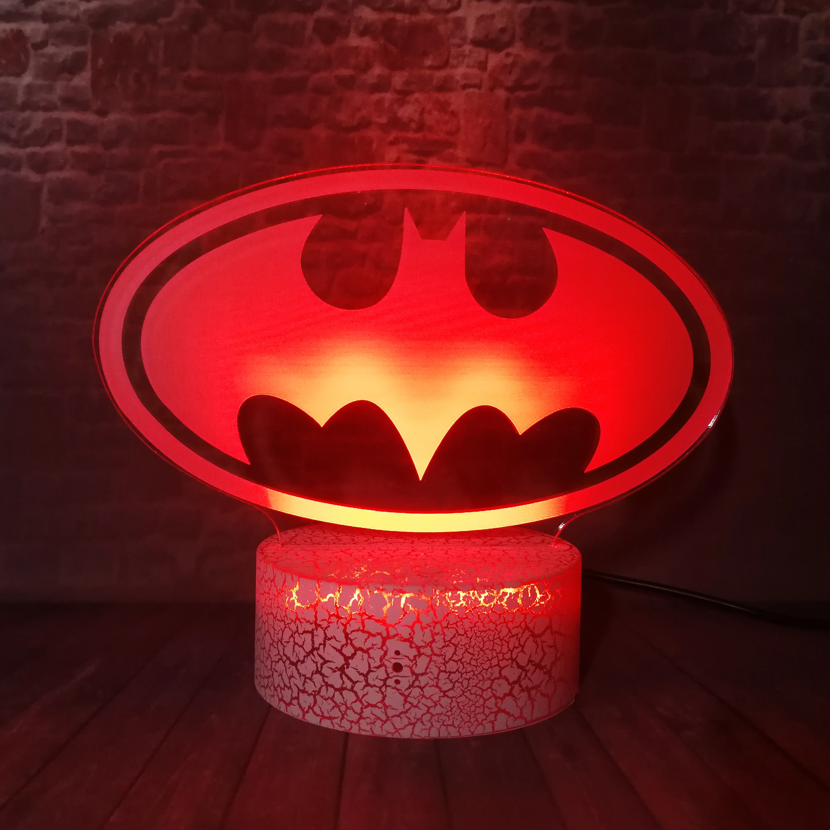 DC Лига Справедливости Бэтмен Символ аа батарея 7 цветов автоматическое изменение