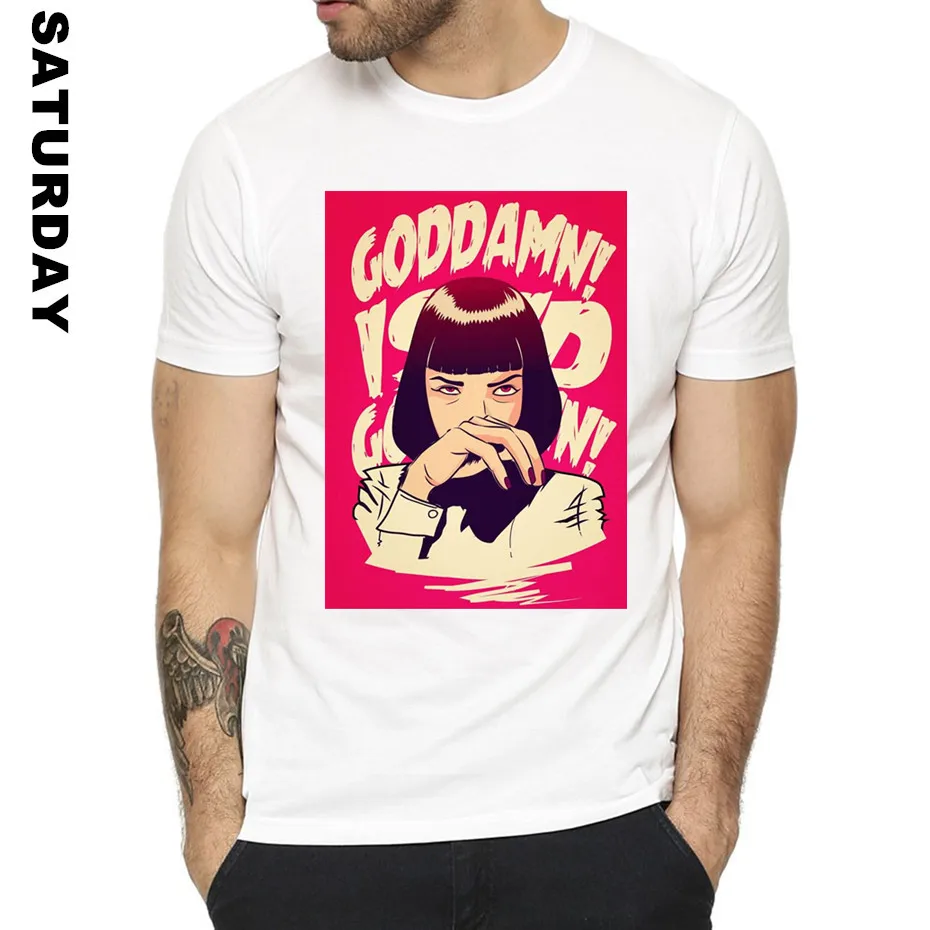 Миа Уоллес целлюлозно-фантастический дизайн забавная футболка для мужчин и