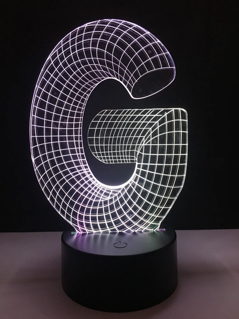 Luminaria 3D Светодиодная Буква G лампа иллюзия 7 цветов затемнение градиент RGB Ночной