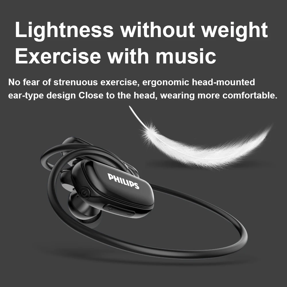 Philips 8 Гб Водонепроницаемый MP3 плеер Bluetooth наушники Спортивная беспроводная гарнитура для плавания музыкальный плеер наушники SA6608