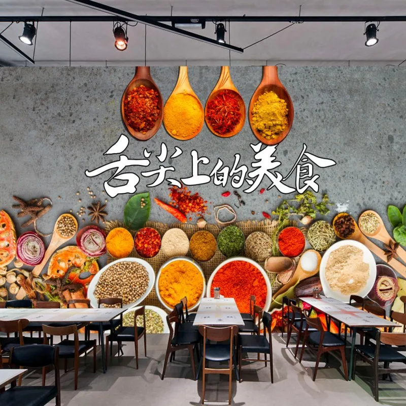 

Dropship Colomac Custom Photo Wallpaper 3d Seasoning Barbecue Hot Pot Shop Restaurant Mural Kitchen Wallpaper Papel De Parede