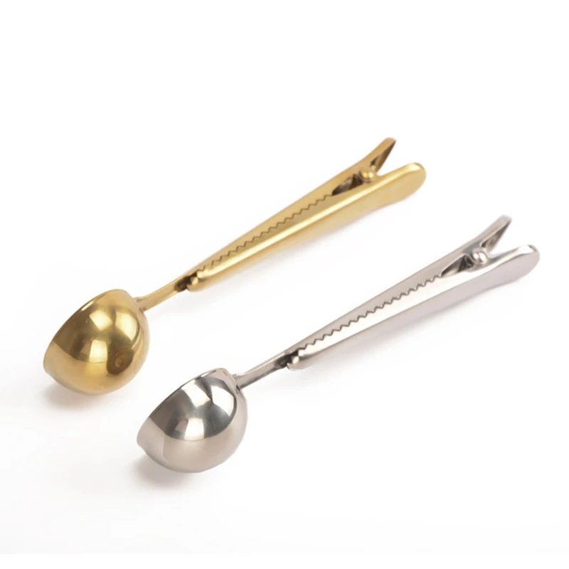 Coffee Scoop with Clip Stainless Steel Sealing Tea Bags Measuring Spoon Accessories for Cafe New Z1108 | Дом и сад
